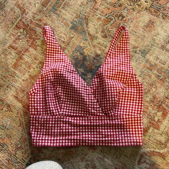 Brandy Melville Tops - John J Galt Red Gingham Plaid Tank Crop top Brandy Melville